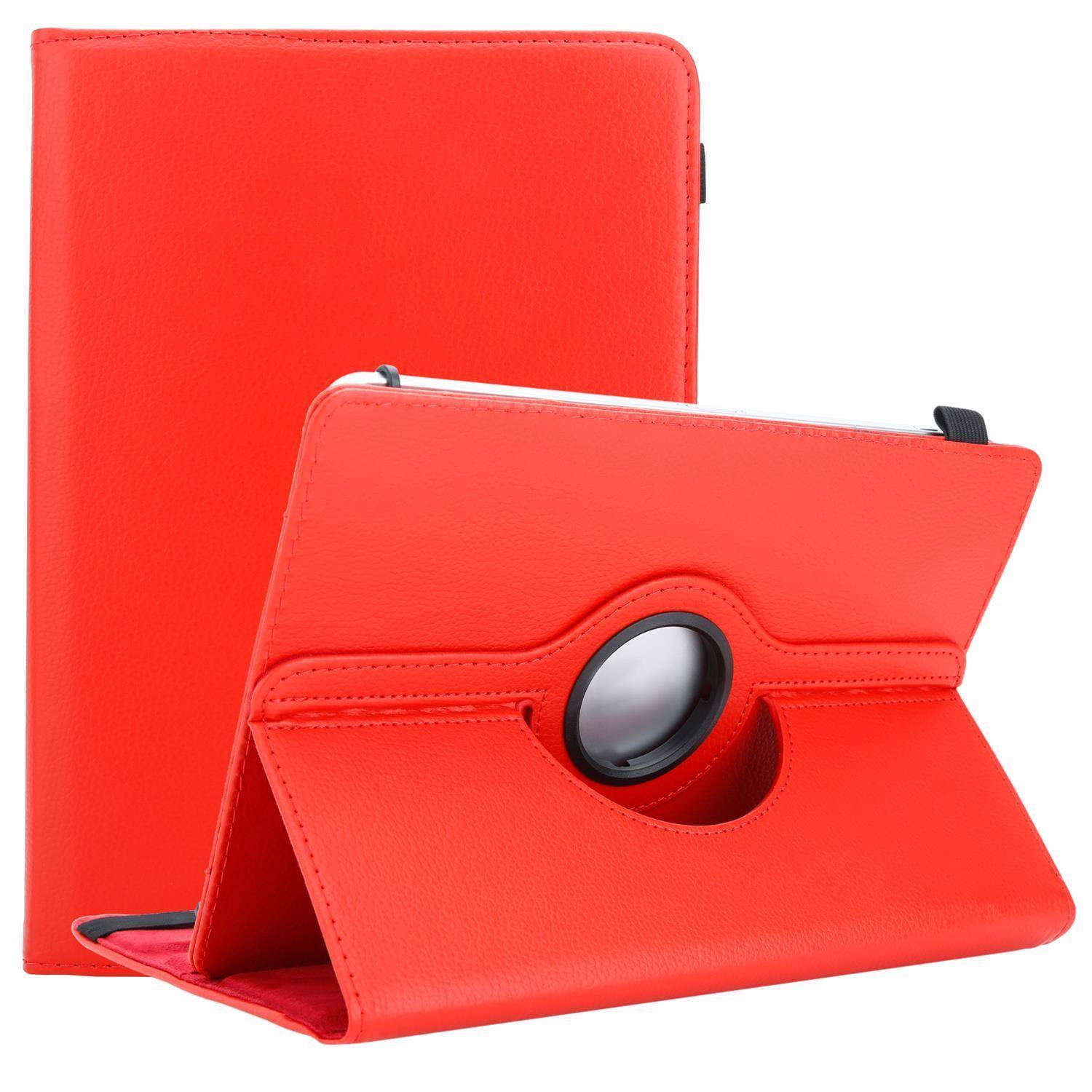 Cadorabo Hülle für 10" Tablets Schutzhülle in Rot 360 Grad Tablet Hülle Etui Cover Case