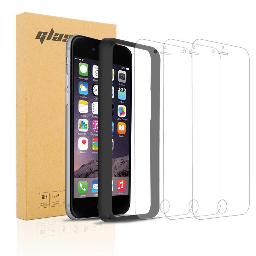 Cadorabo 3x Panzerfolie für Apple iPhone 6 / 6S Schutzfolie in natur Folie Tempered Display Schutzglas