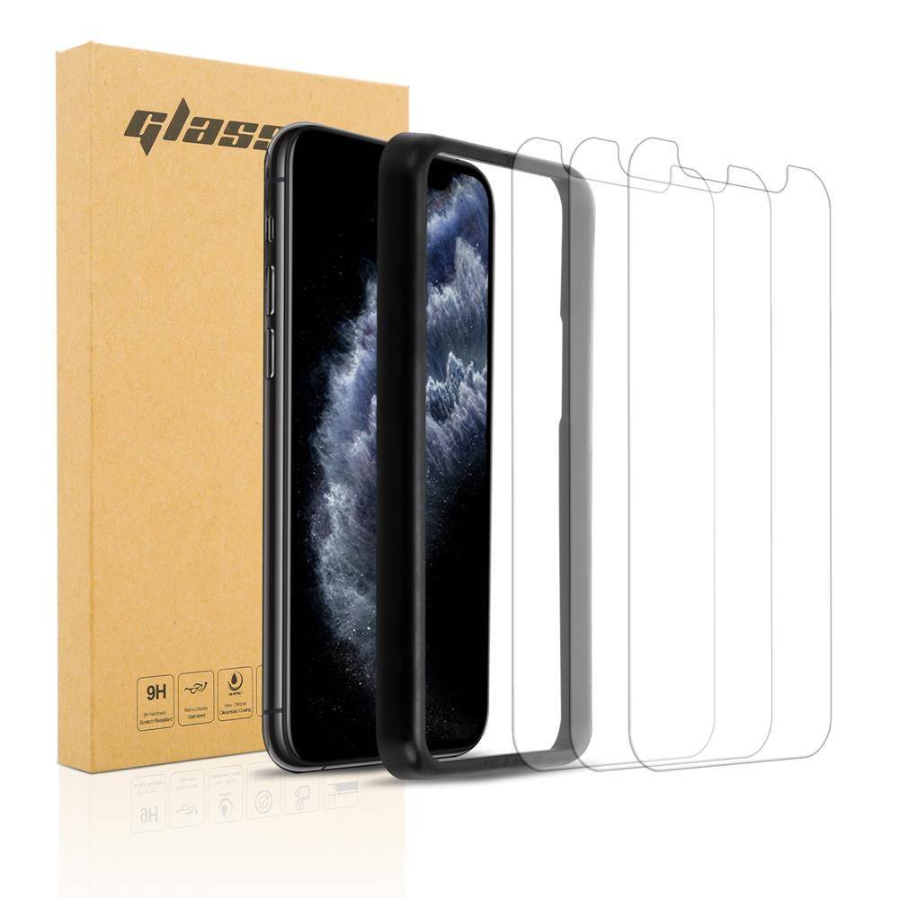 Cadorabo 3x Panzerfolie für Apple iPhone 11 Pro Max Schutzfolie in natur Folie Tempered Display Schutzglas
