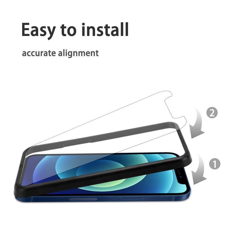 Cadorabo 3x Panzerfolie für Apple iPhone 12 (6,1" Zoll) Schutzfolie in natur Folie Tempered Display Schutzglas