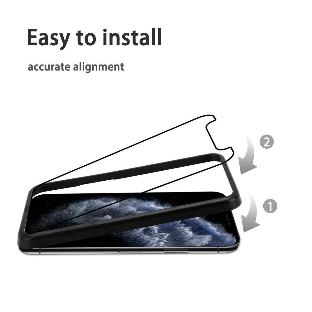 Cadorabo 3x Panzerfolie für Apple iPhone 11 Pro Max Schutzfolie in Schwarz Folie Tempered Display Schutzglas