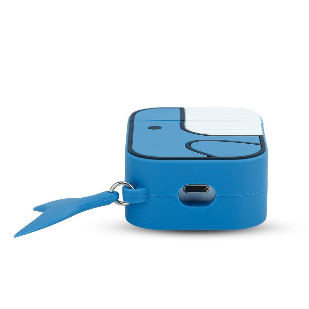 Cadorabo Hülle für Apple AirPod 1 & 2 Design Blau Silikon Kopfhörer Schutzhülle Case Schlüsselanhänger
