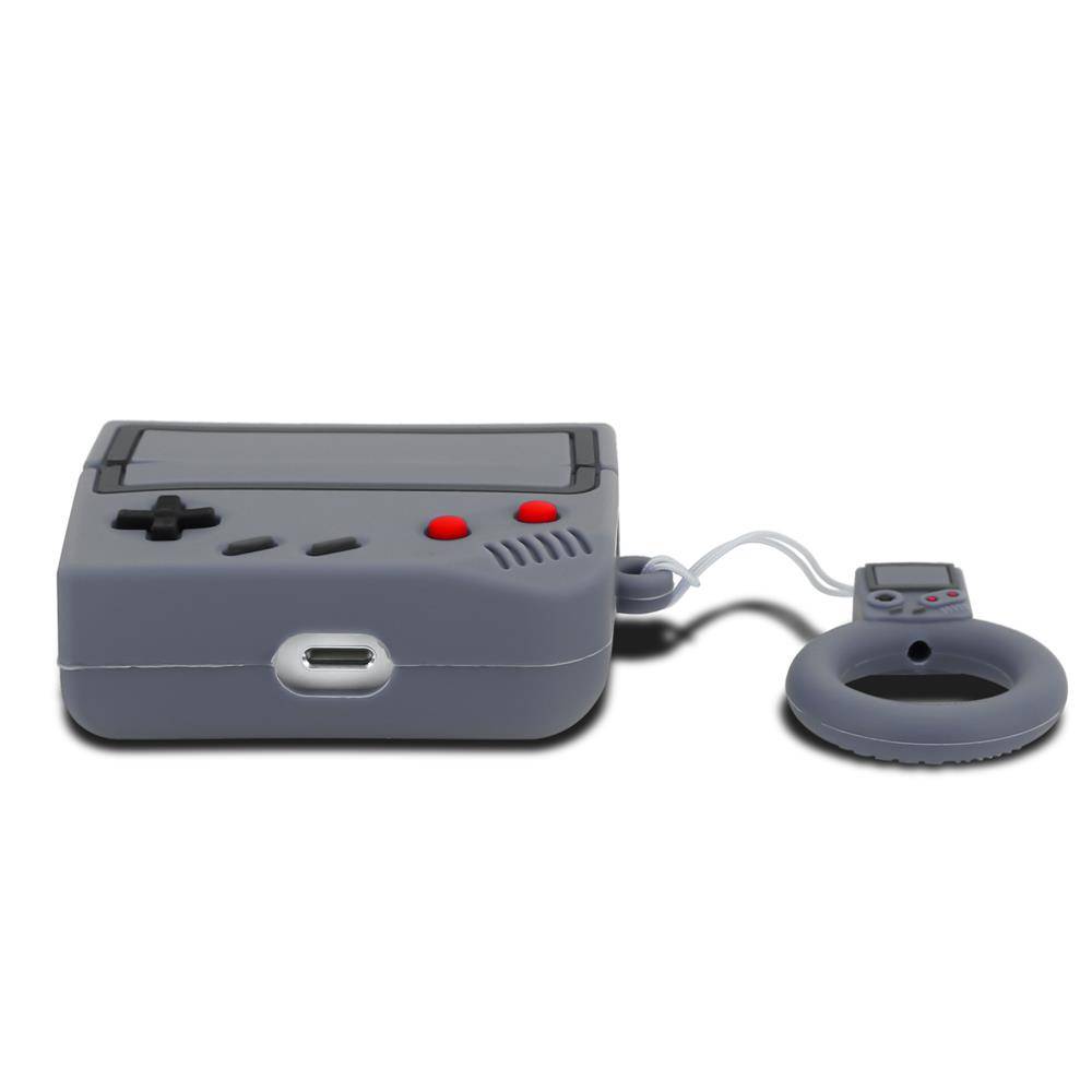 Cadorabo Hülle für Apple AirPod PRO 2 Design Grau Silikon Kopfhörer Schutzhülle Case Schlüsselanhänger