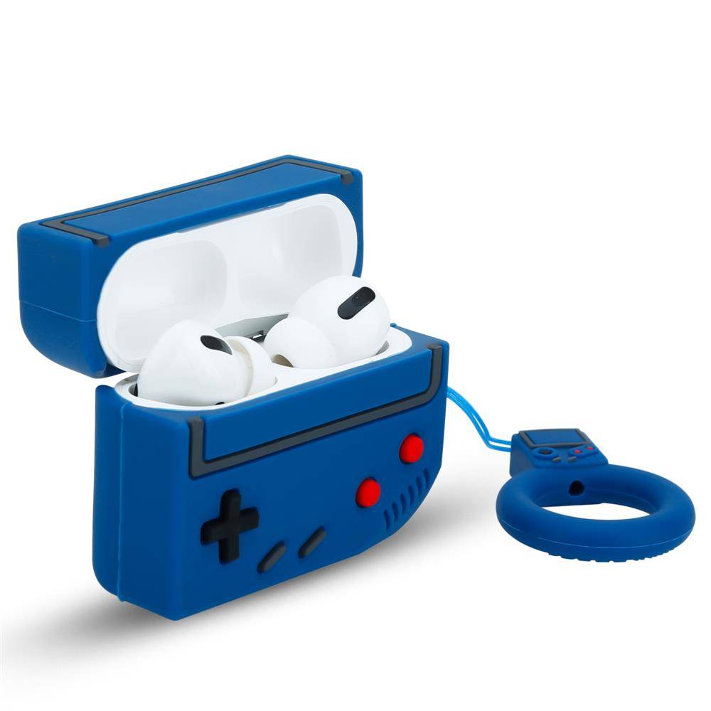 Cadorabo Hülle für Apple AirPod PRO 2 Design Blau Silikon Kopfhörer Schutzhülle Case Schlüsselanhänger