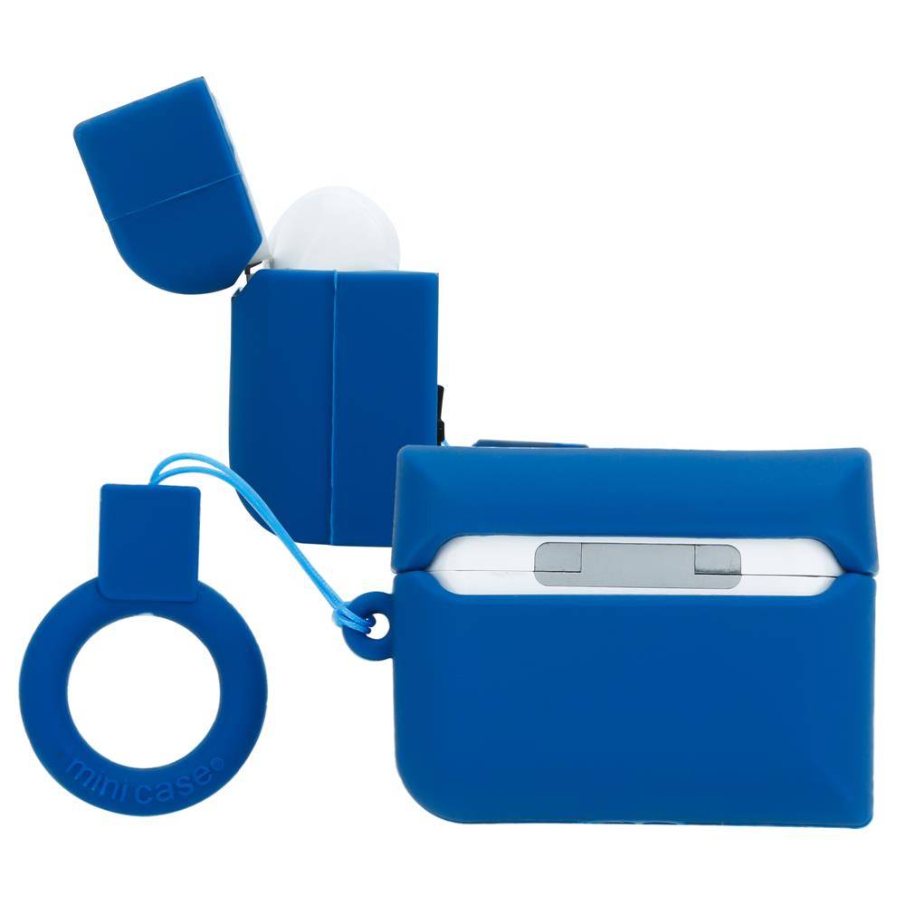 Cadorabo Hülle für Apple AirPod PRO 2 Design Blau Silikon Kopfhörer Schutzhülle Case Schlüsselanhänger