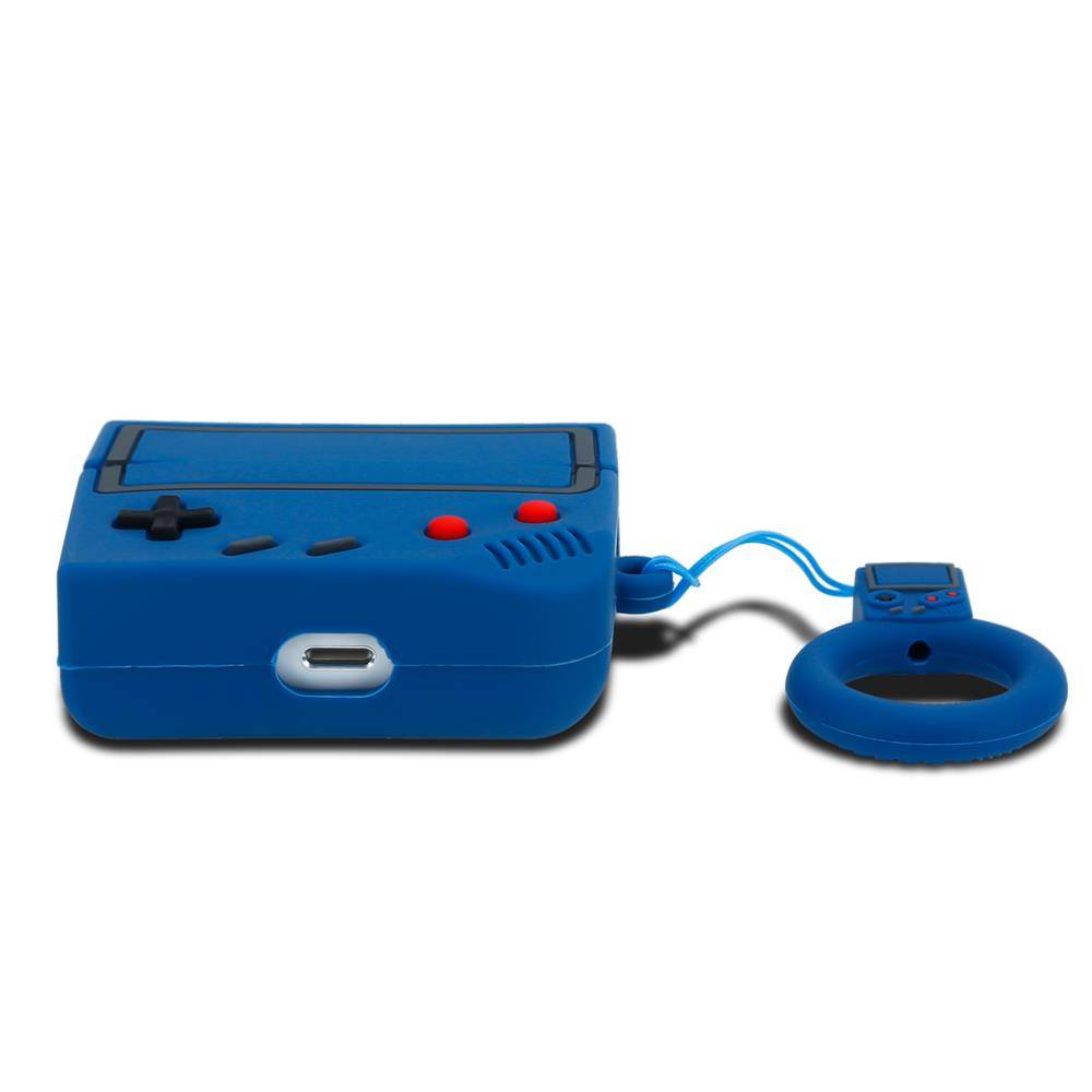 Cadorabo Hülle für Apple AirPod PRO 2 Design Blau Silikon Kopfhörer Schutzhülle Case Schlüsselanhänger