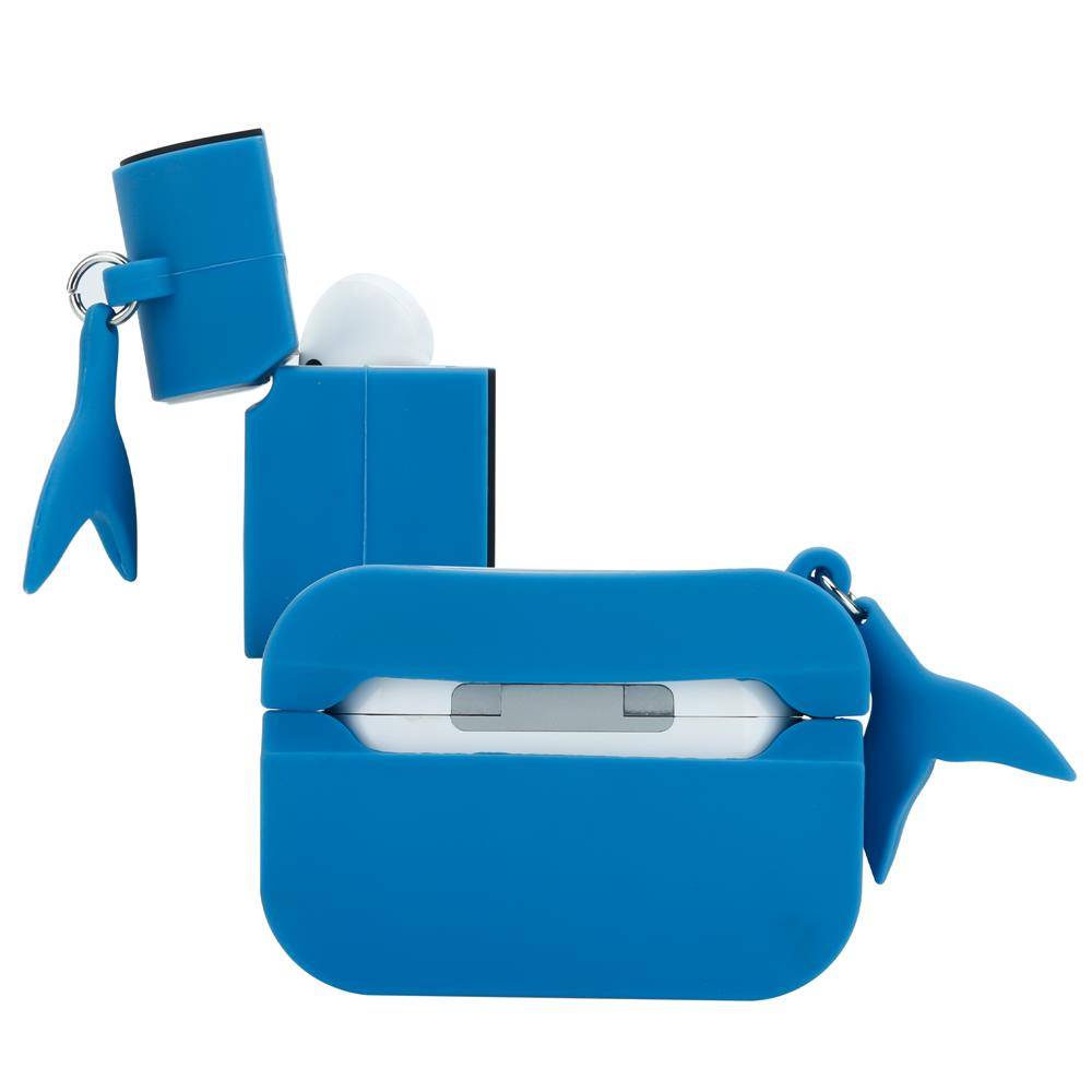 Cadorabo Hülle für Apple AirPod PRO 2 Design Blau Silikon Kopfhörer Schutzhülle Case Schlüsselanhänger