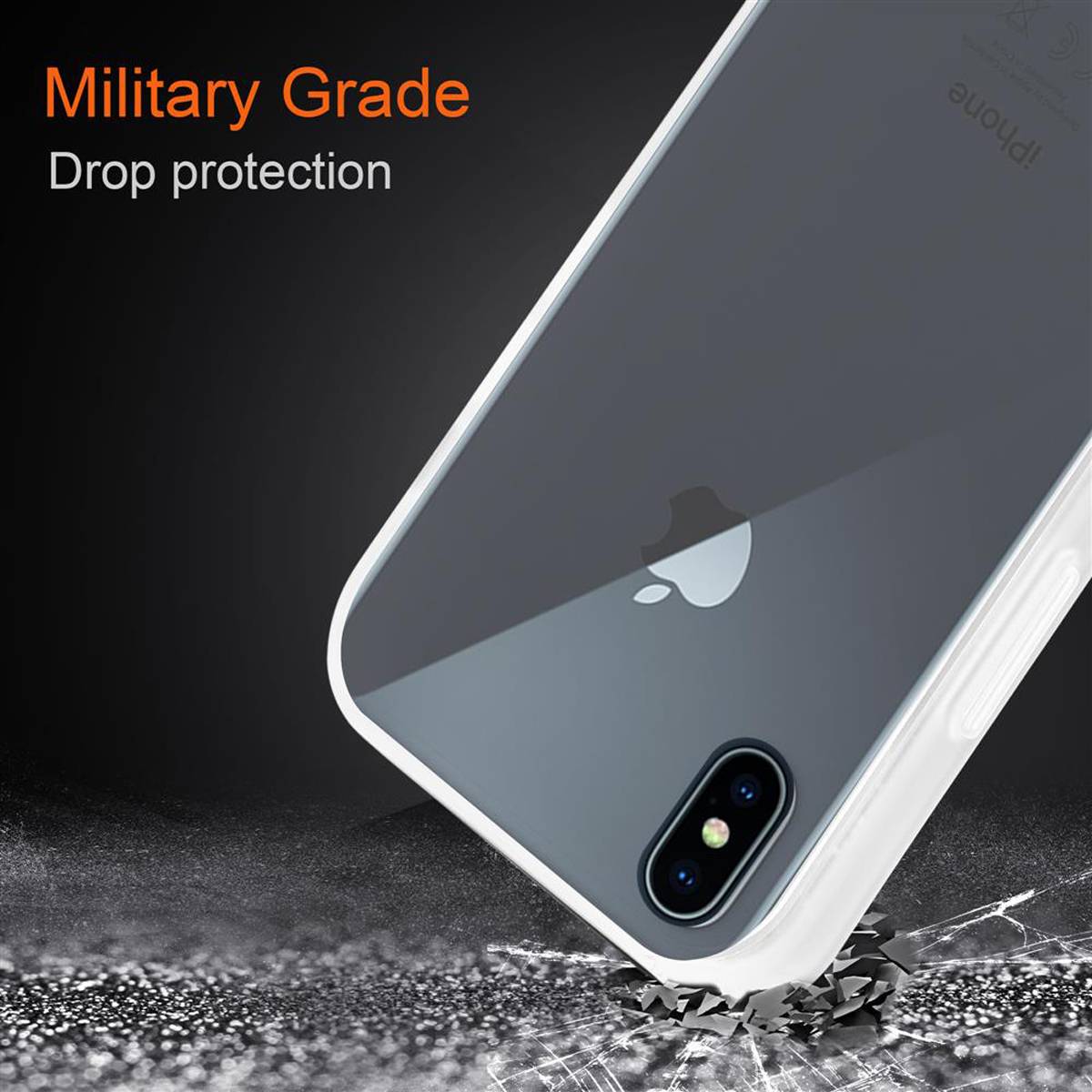 Cadorabo Hülle für Apple iPhone XS MAX Schutz Hülle in Transparent Handyhülle Hybrid Schutzhülle Etui TPU Silikon