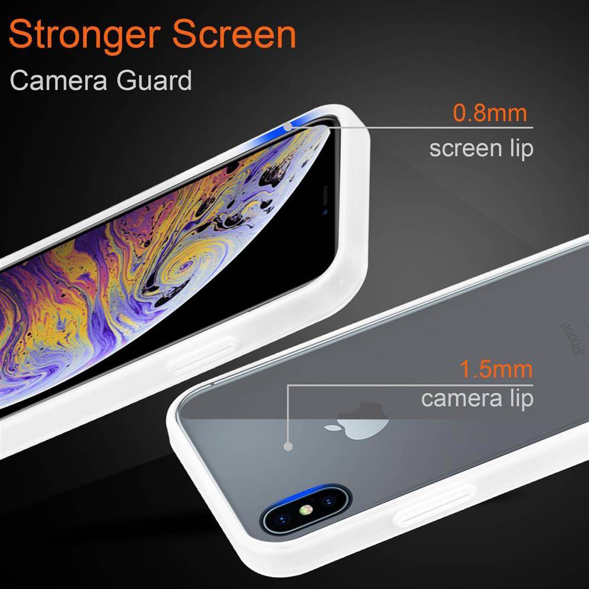 Cadorabo Hülle für Apple iPhone XS MAX Schutz Hülle in Transparent Handyhülle Hybrid Schutzhülle Etui TPU Silikon