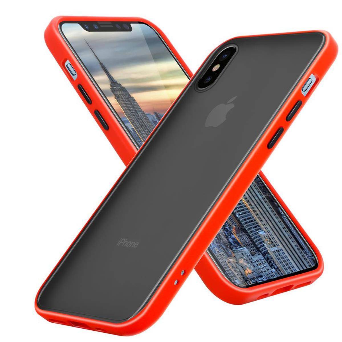 Cadorabo Hülle für Apple iPhone X / XS Schutz Hülle in Transparent Handyhülle Hybrid Schutzhülle Etui TPU Silikon