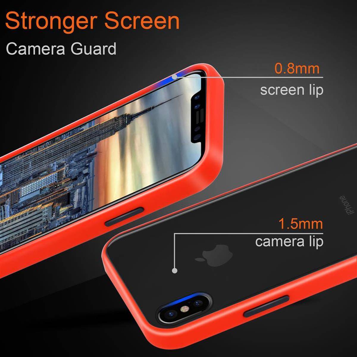 Cadorabo Hülle für Apple iPhone X / XS Schutz Hülle in Transparent Handyhülle Hybrid Schutzhülle Etui TPU Silikon