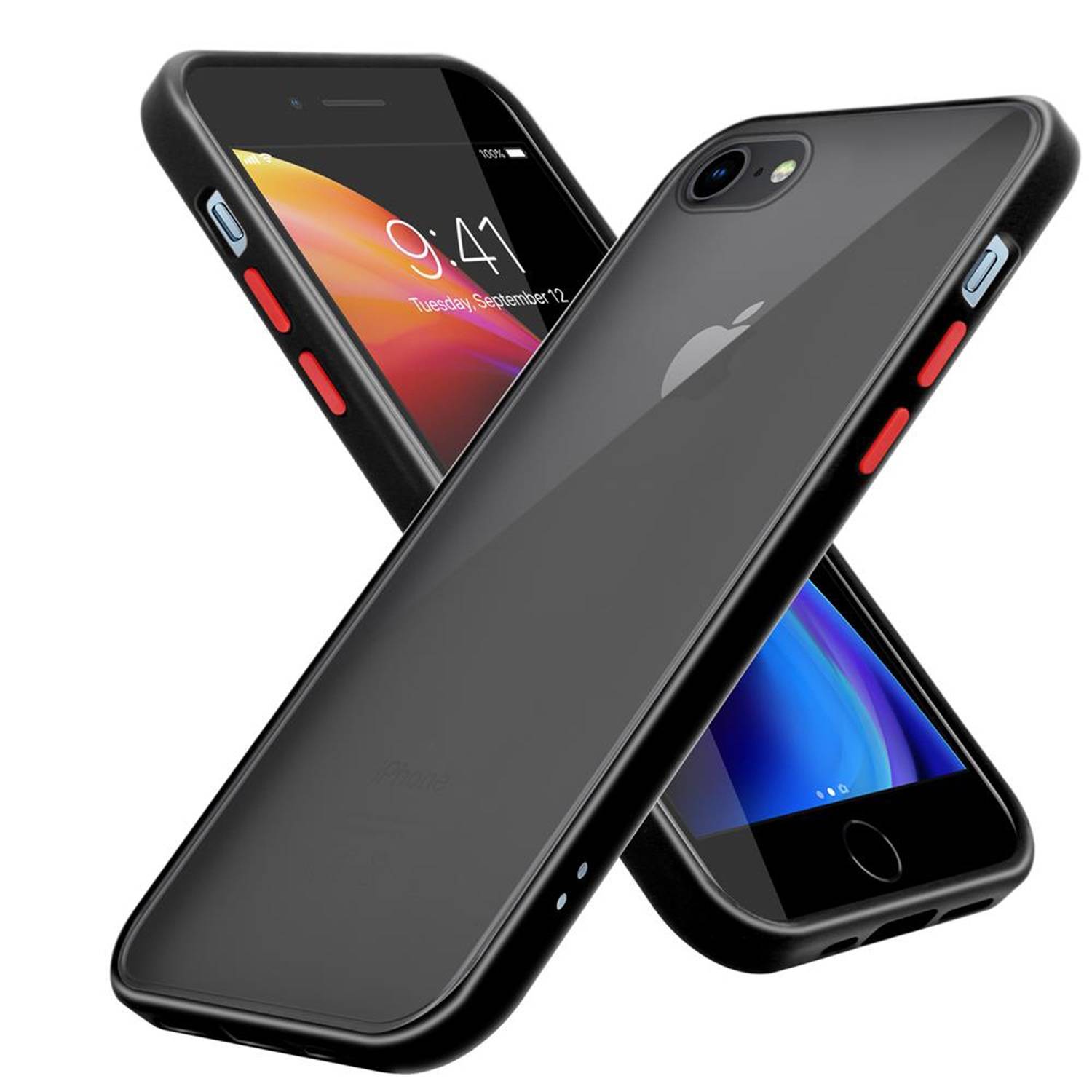 Cadorabo Hülle für Apple iPhone 6 / 6S / 7 / 7S / 8 / SE 2020 Schutz Hülle in Transparent Handyhülle Hybrid Schutzhülle