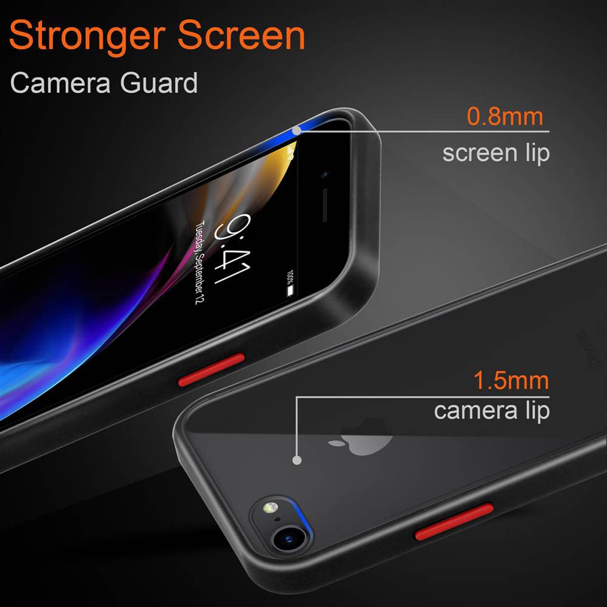 Cadorabo Hülle für Apple iPhone 6 / 6S / 7 / 7S / 8 / SE 2020 Schutz Hülle in Transparent Handyhülle Hybrid Schutzhülle