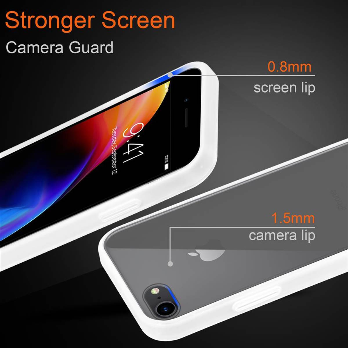 Cadorabo Hülle für Apple iPhone 6 / 6S / 7 / 7S / 8 / SE 2020 Schutz Hülle in Transparent Handyhülle Hybrid Schutzhülle