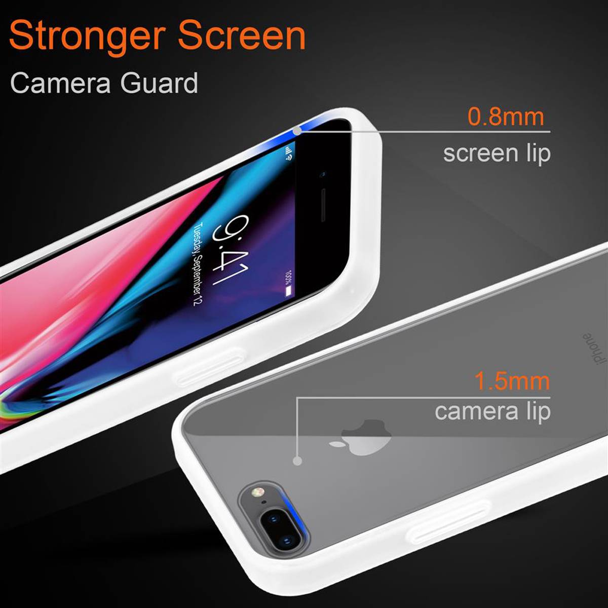 Cadorabo Hülle für Apple iPhone 6 PLUS / 6S PLUS / 7 PLUS / 7S PLUS / 8 PLUS Schutz Hülle in Transparent Handyhülle