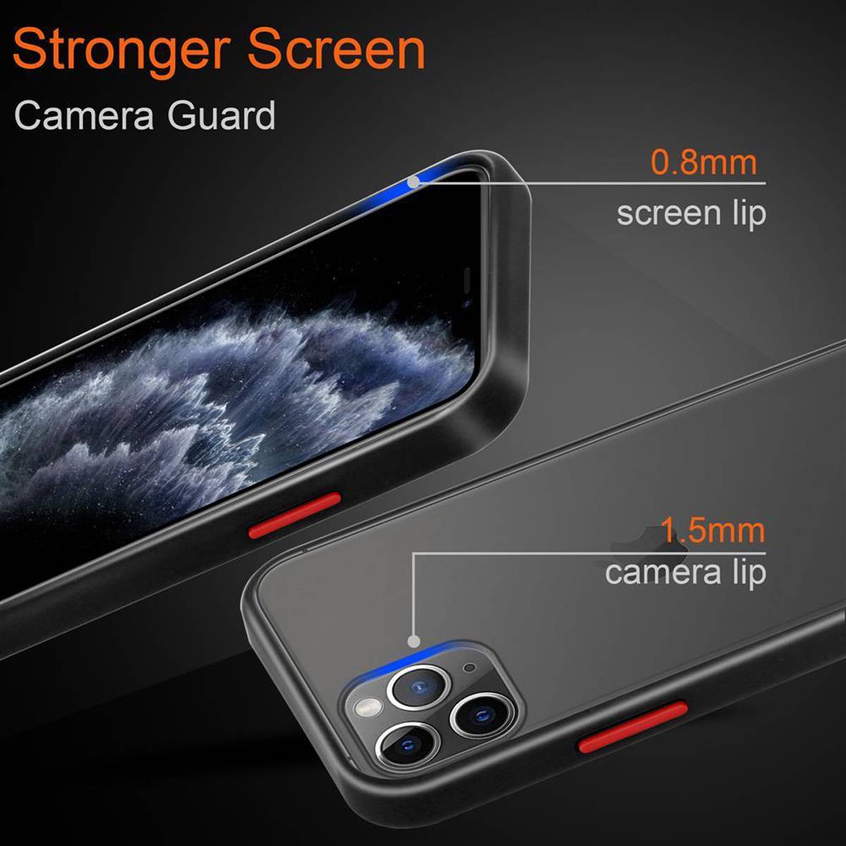 Cadorabo Hülle für Apple iPhone 11 PRO Schutz Hülle in Transparent Handyhülle Hybrid Schutzhülle Etui TPU Silikon