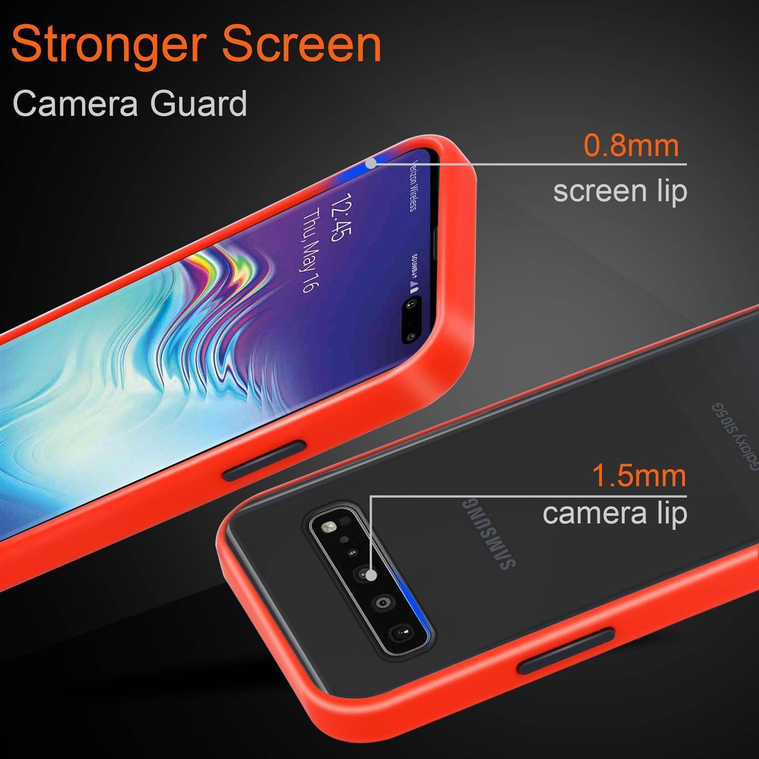 Cadorabo Hülle für Samsung Galaxy S10 4G Schutz Hülle in Transparent Handyhülle Hybrid Schutzhülle Etui TPU Silikon