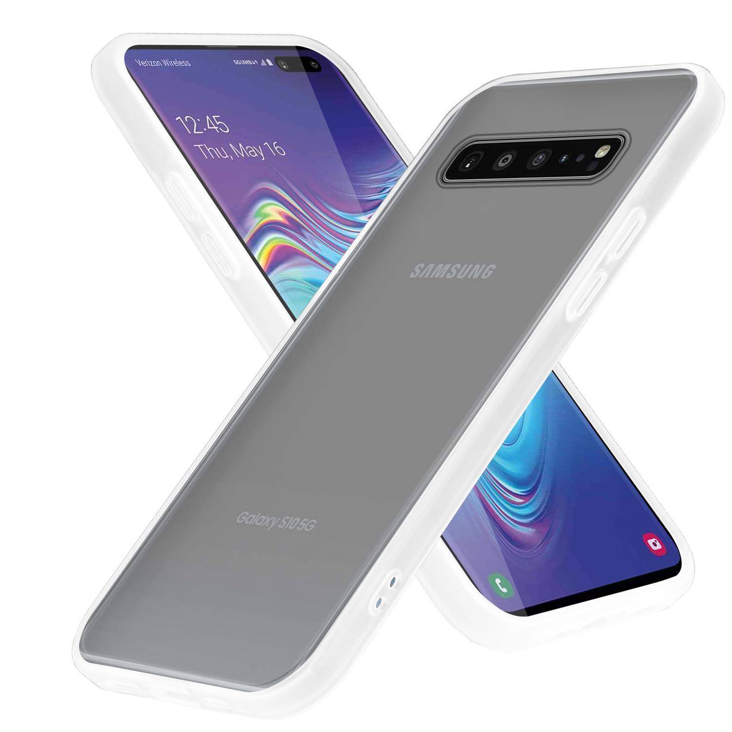 Cadorabo Hülle für Samsung Galaxy S10 4G Schutz Hülle in Transparent Handyhülle Hybrid Schutzhülle Etui TPU Silikon