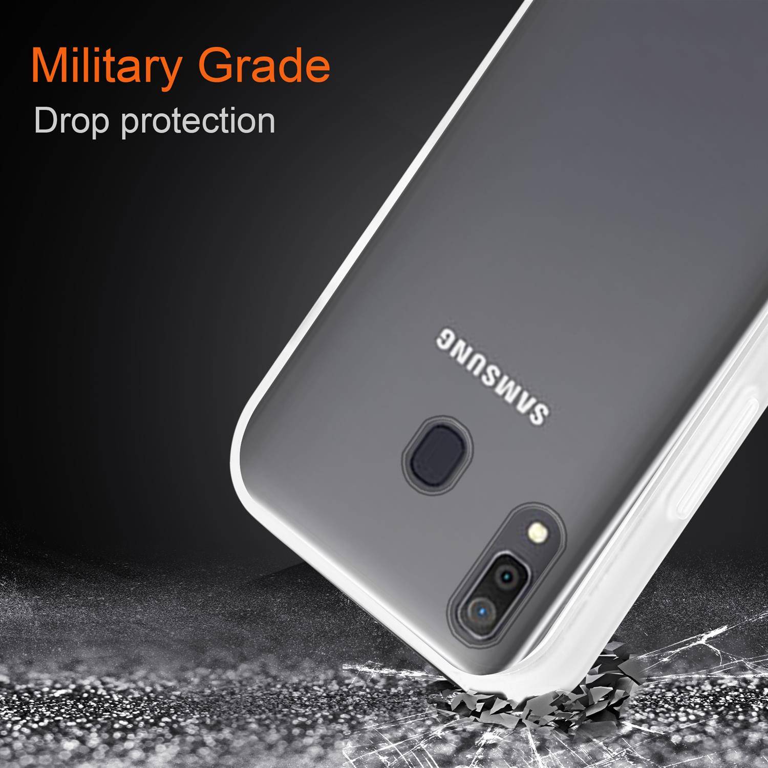 Cadorabo Hülle für Samsung Galaxy A20 / A30 / M10s Schutz Hülle in Transparent Handyhülle Hybrid Schutzhülle Etui TPU