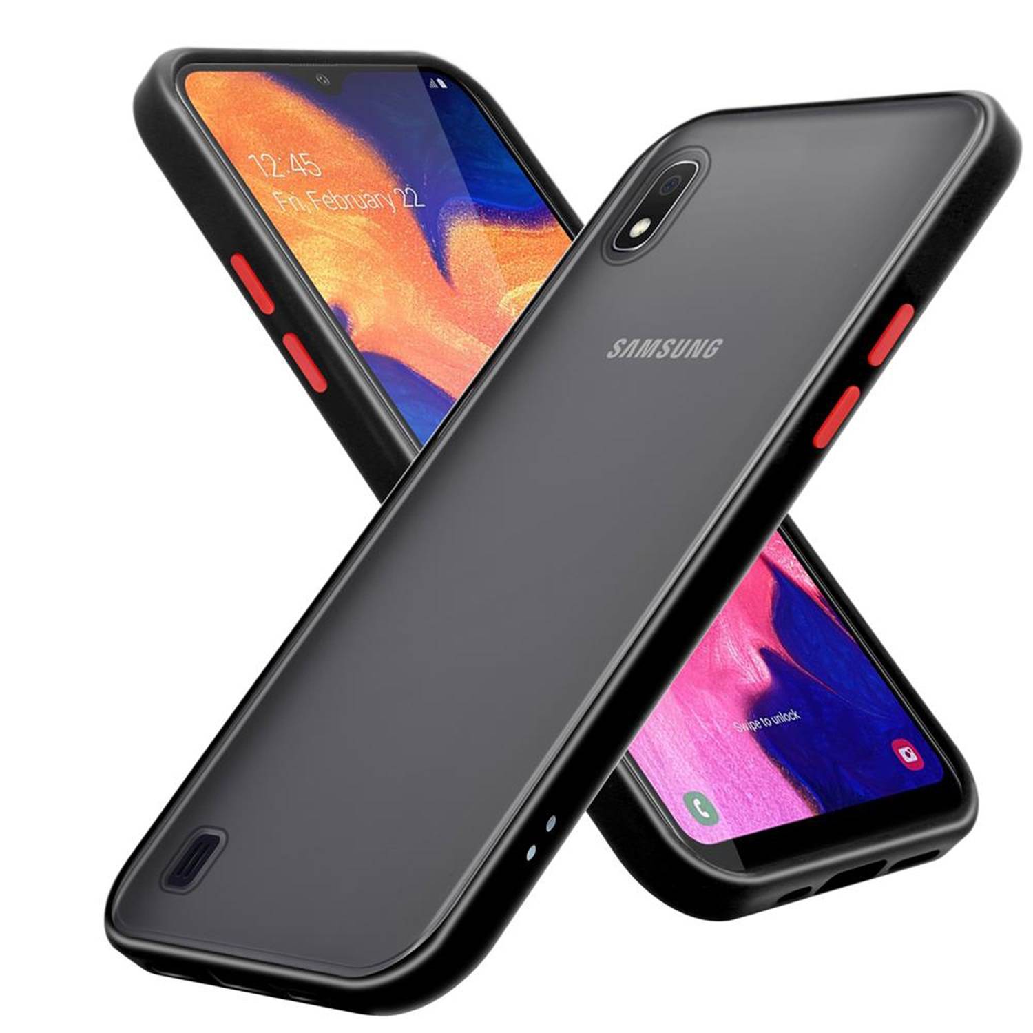 Cadorabo Hülle für Samsung Galaxy A10 / M10 Schutz Hülle in Transparent Handyhülle Hybrid Schutzhülle Etui TPU Silikon
