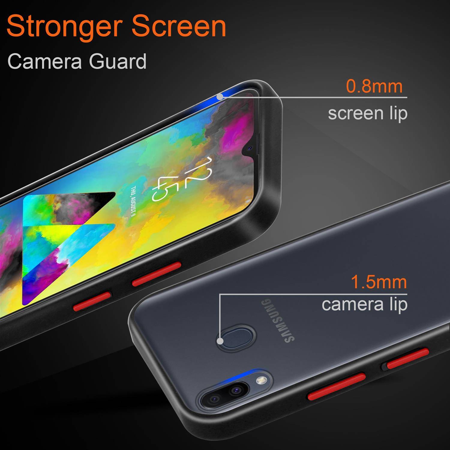 Cadorabo Hülle für Samsung Galaxy M20 Schutz Hülle in Transparent Handyhülle Hybrid Schutzhülle Etui TPU Silikon