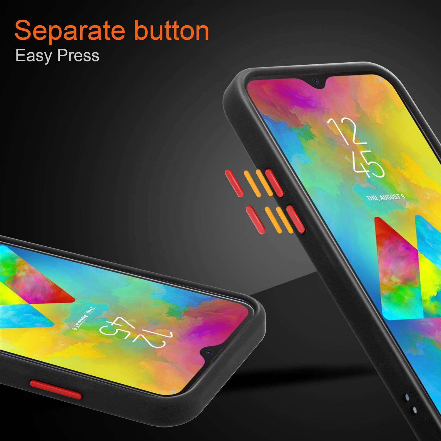 Cadorabo Hülle für Samsung Galaxy M20 Schutz Hülle in Transparent Handyhülle Hybrid Schutzhülle Etui TPU Silikon