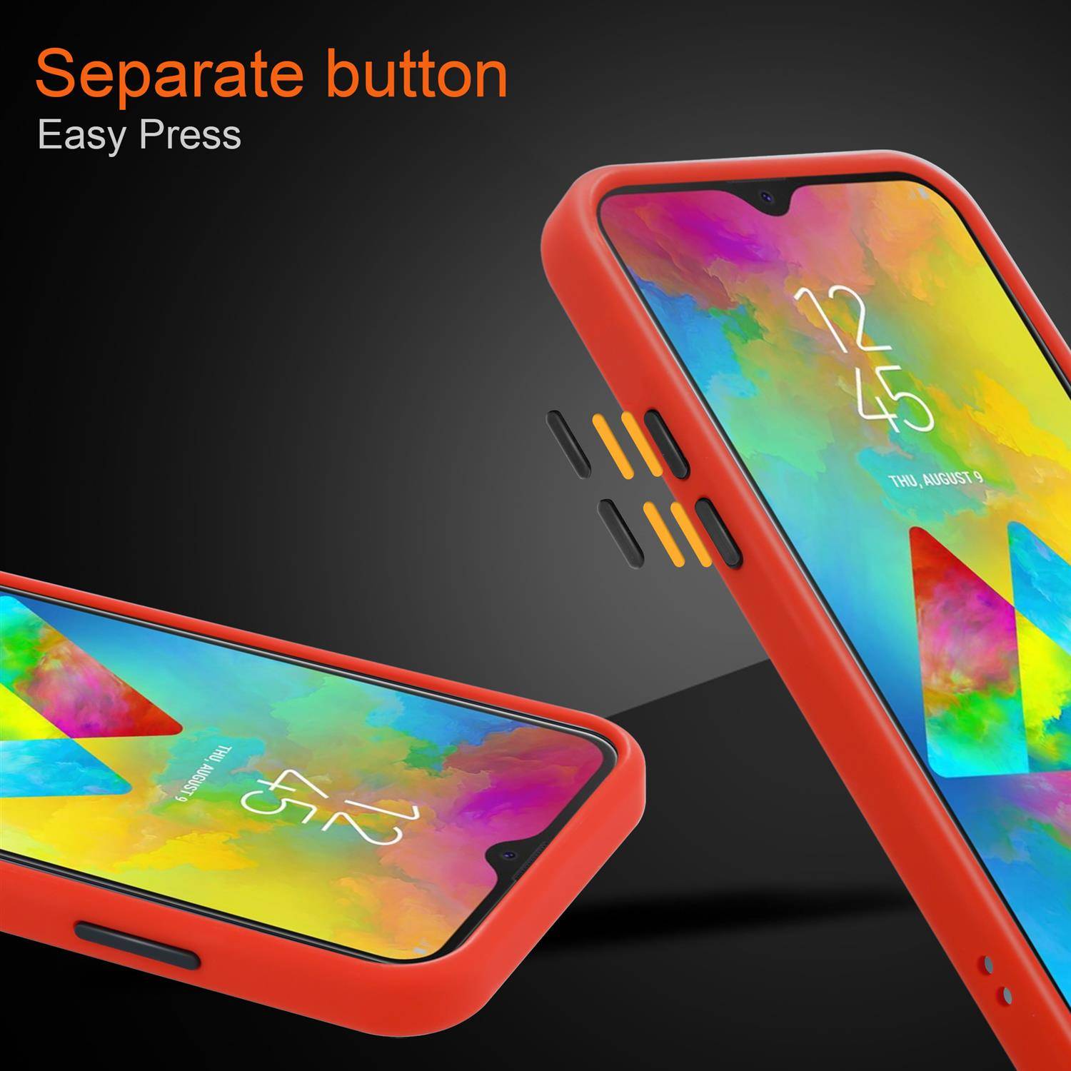 Cadorabo Hülle für Samsung Galaxy M20 Schutz Hülle in Transparent Handyhülle Hybrid Schutzhülle Etui TPU Silikon