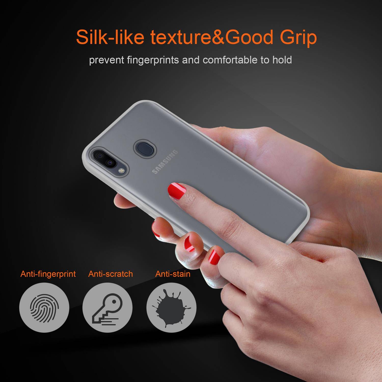 Cadorabo Hülle für Samsung Galaxy M20 Schutz Hülle in Transparent Handyhülle Hybrid Schutzhülle Etui TPU Silikon