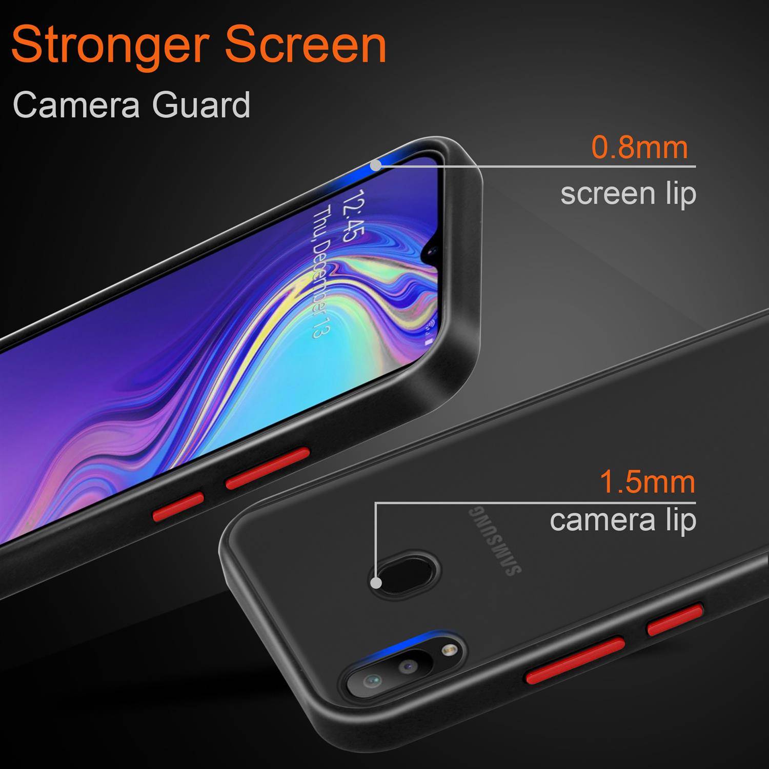 Cadorabo Hülle für Samsung Galaxy M30 / A40s Schutz Hülle in Transparent Handyhülle Hybrid Schutzhülle Etui TPU Silikon