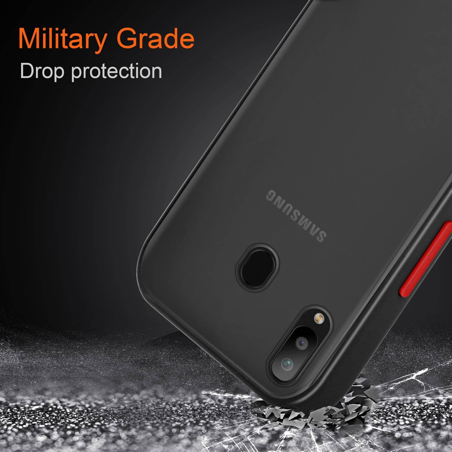 Cadorabo Hülle für Samsung Galaxy M30 / A40s Schutz Hülle in Transparent Handyhülle Hybrid Schutzhülle Etui TPU Silikon