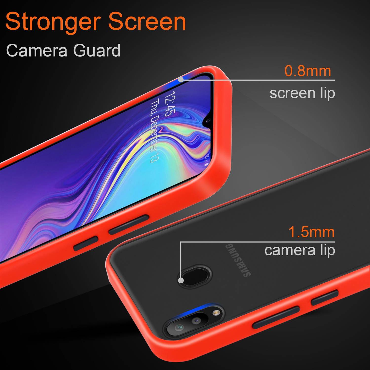 Cadorabo Hülle für Samsung Galaxy M30 / A40s Schutz Hülle in Transparent Handyhülle Hybrid Schutzhülle Etui TPU Silikon