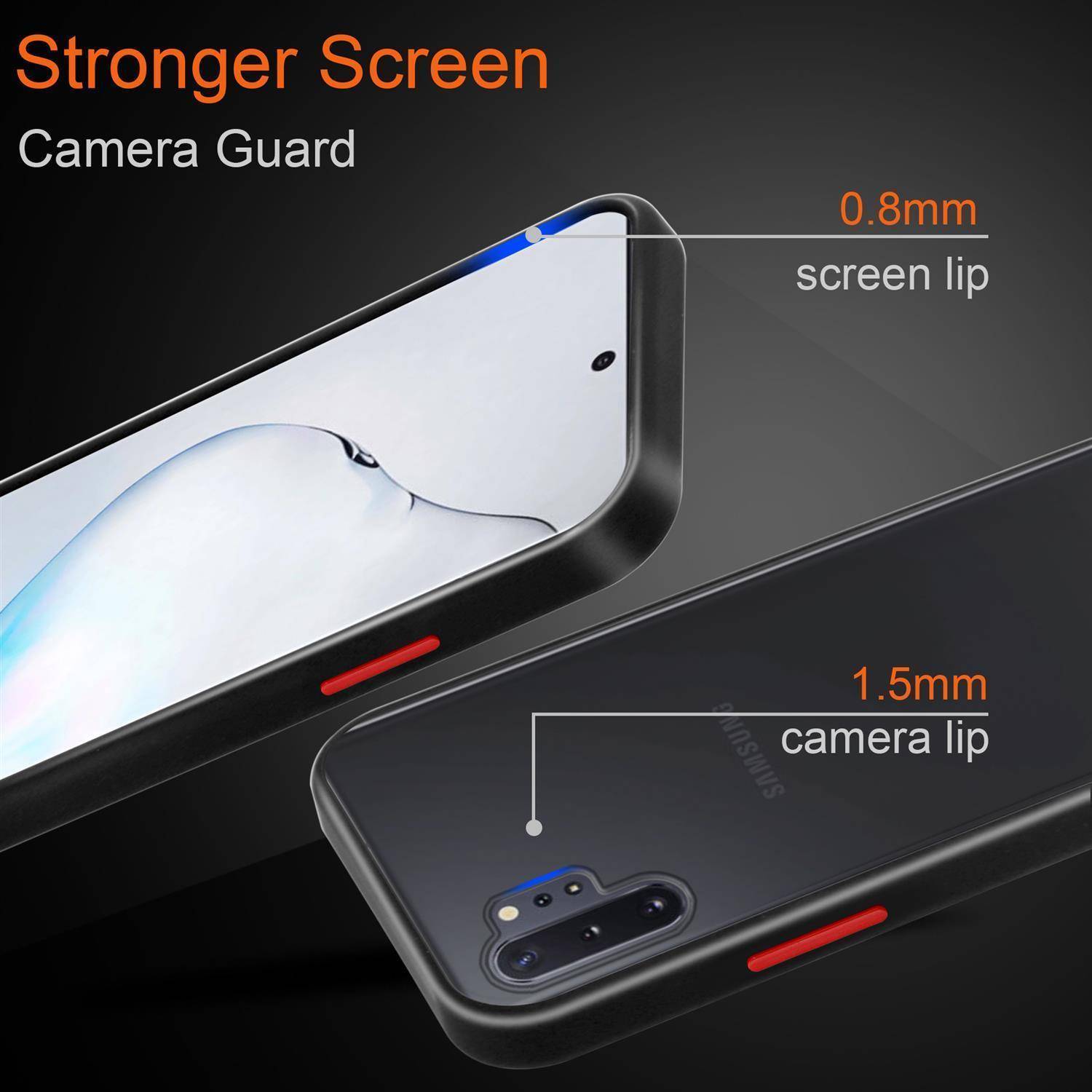 Cadorabo Hülle für Samsung Galaxy NOTE 10 Schutz Hülle in Transparent Handyhülle Hybrid Schutzhülle Etui TPU Silikon