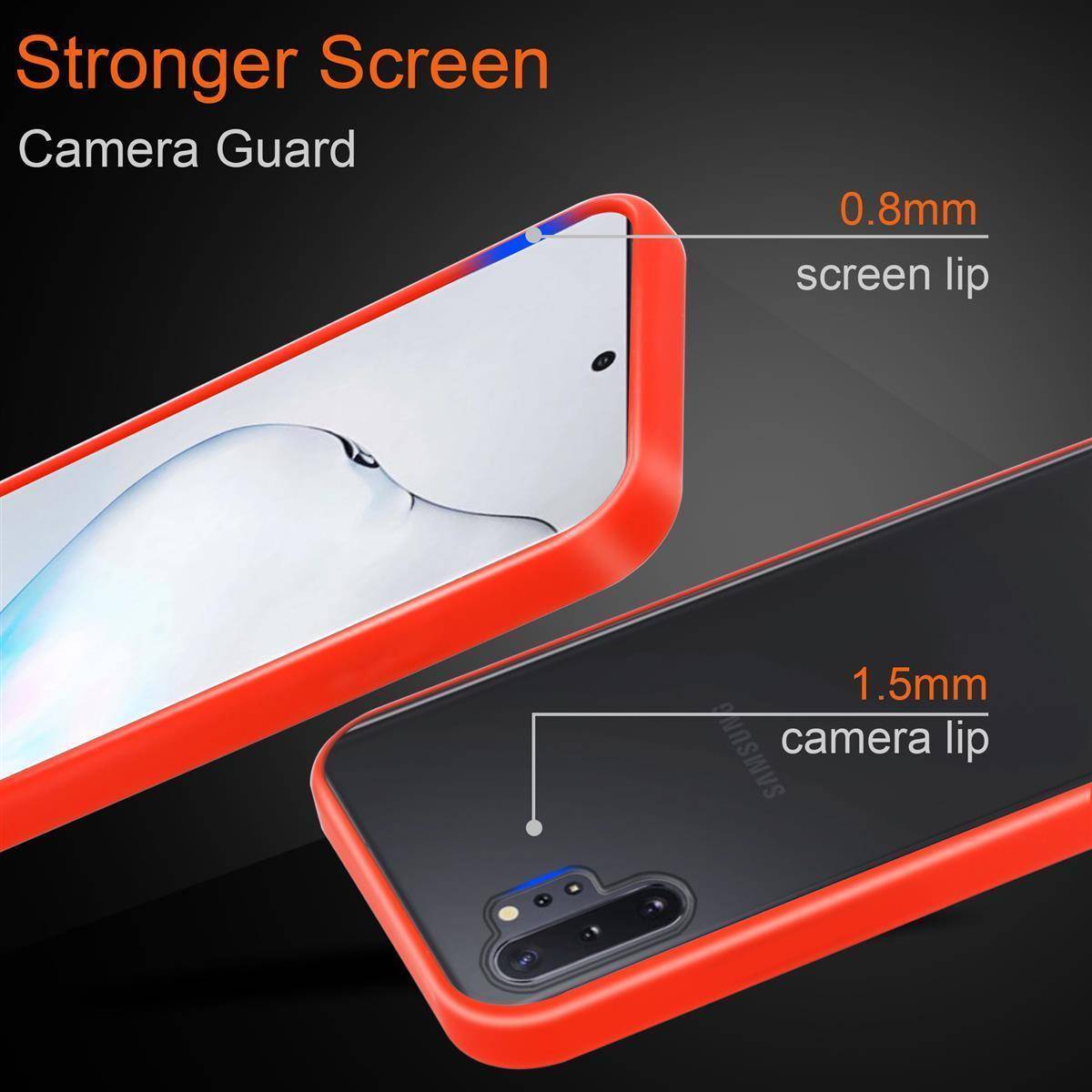 Cadorabo Hülle für Samsung Galaxy NOTE 10 Schutz Hülle in Transparent Handyhülle Hybrid Schutzhülle Etui TPU Silikon