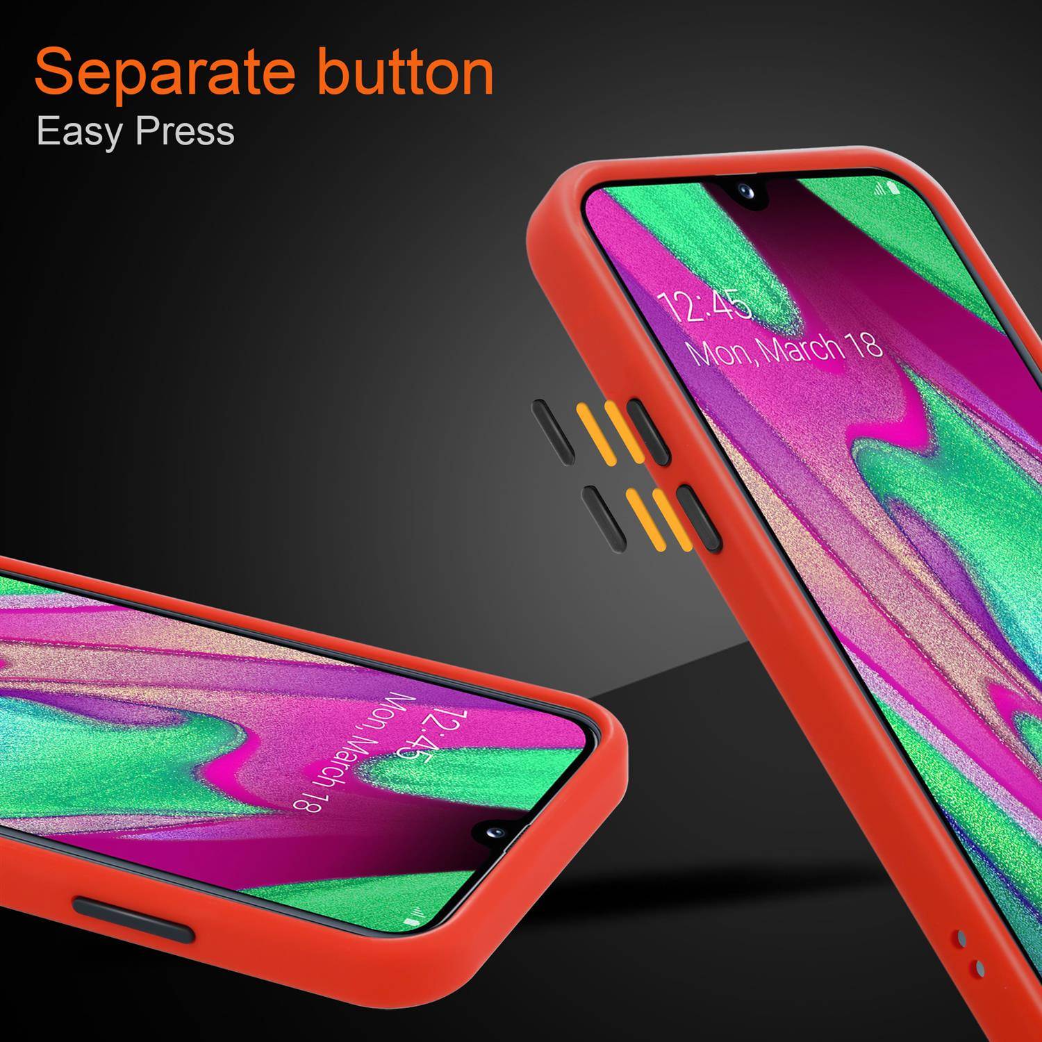 Cadorabo Hülle für Samsung Galaxy A40 Schutz Hülle in Transparent Handyhülle Hybrid Schutzhülle Etui TPU Silikon