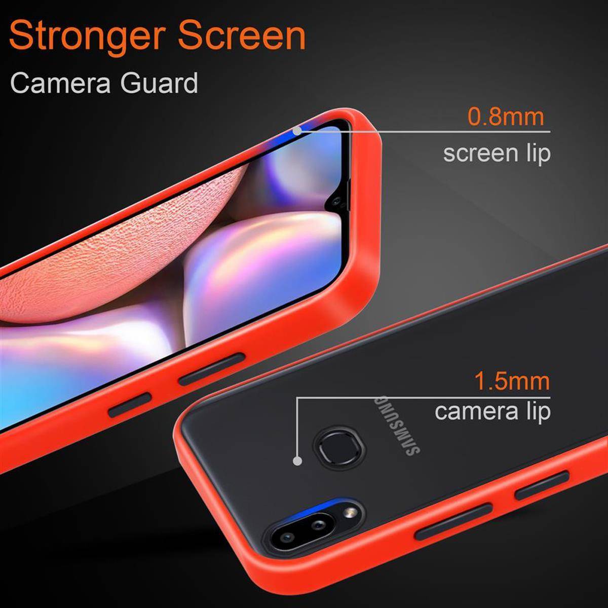 Cadorabo Hülle für Samsung Galaxy A10s / M01s Schutz Hülle in Transparent Handyhülle Hybrid Schutzhülle Etui TPU Silikon