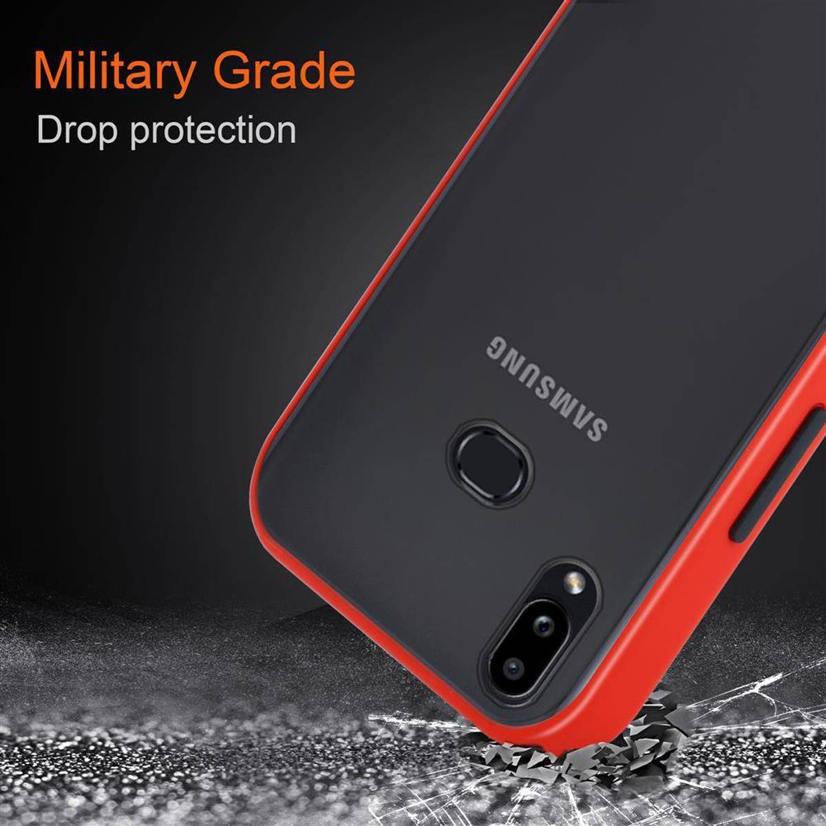 Cadorabo Hülle für Samsung Galaxy A10s / M01s Schutz Hülle in Transparent Handyhülle Hybrid Schutzhülle Etui TPU Silikon