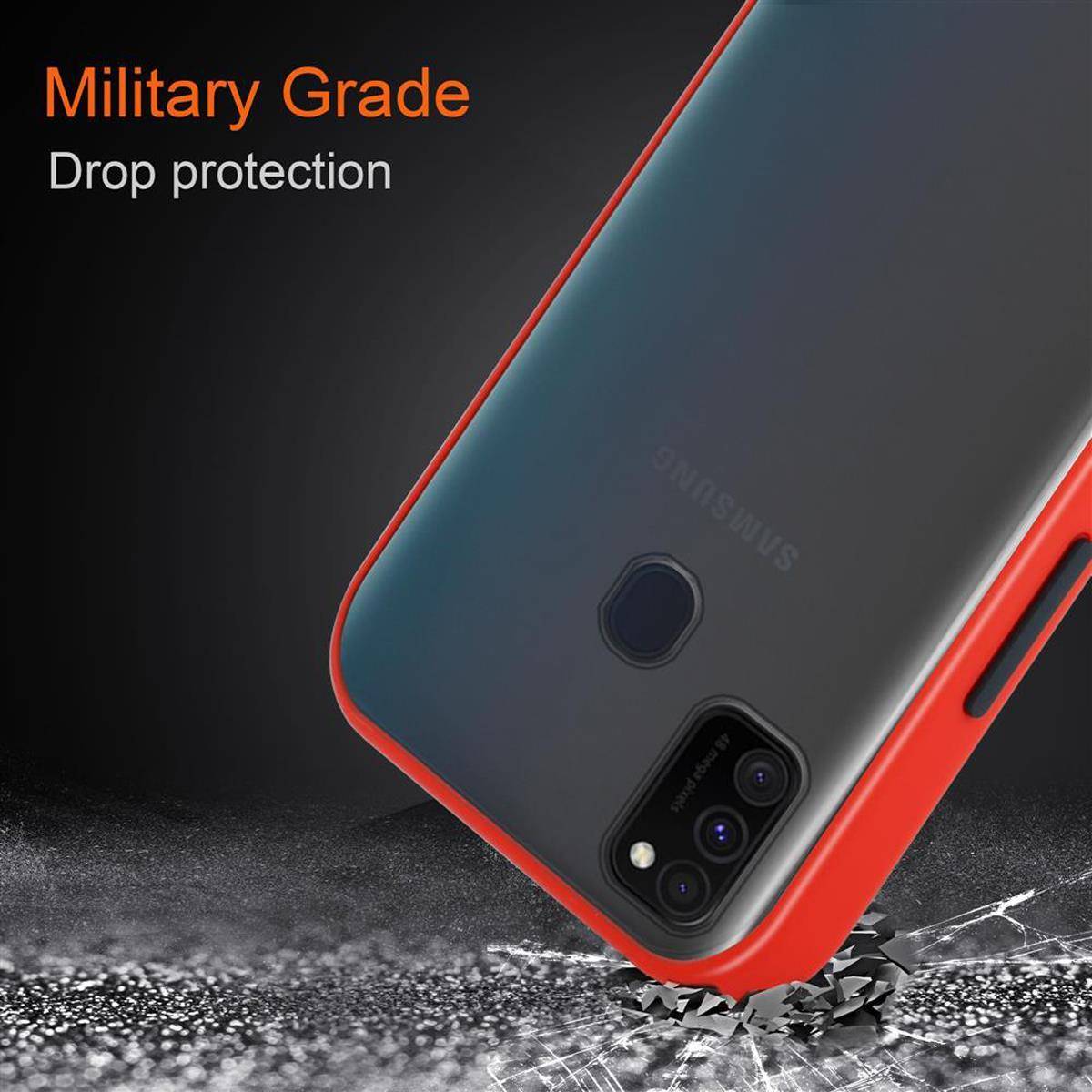 Cadorabo Hülle für Samsung Galaxy M21 / M30s Schutz Hülle in Transparent Handyhülle Hybrid Schutzhülle Etui TPU Silikon