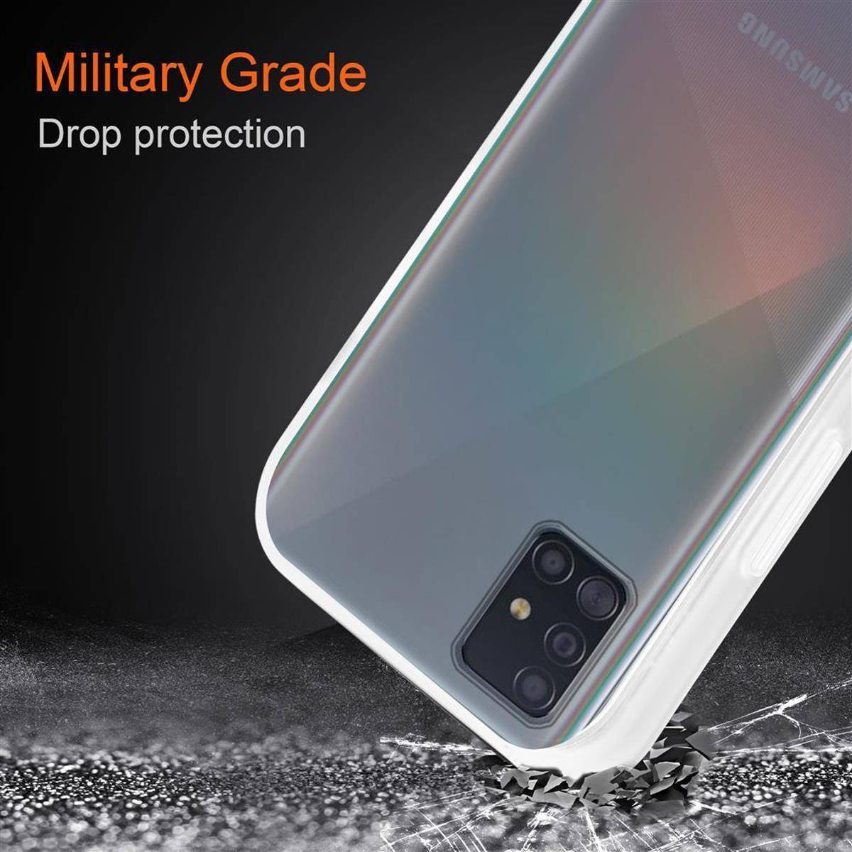 Cadorabo Hülle für Samsung Galaxy A51 4G / M40s Schutz Hülle in Transparent Handyhülle Hybrid Schutzhülle Etui TPU