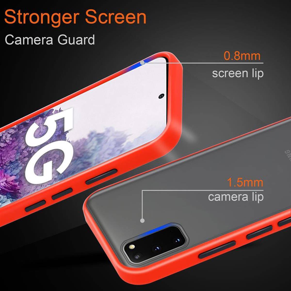 Cadorabo Hülle für Samsung Galaxy S20 Schutz Hülle in Transparent Handyhülle Hybrid Schutzhülle Etui TPU Silikon