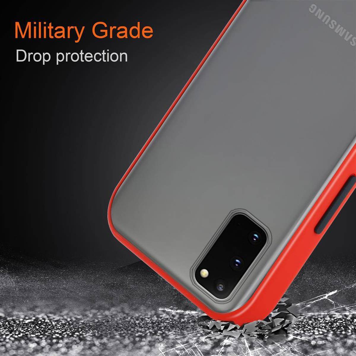 Cadorabo Hülle für Samsung Galaxy S20 Schutz Hülle in Transparent Handyhülle Hybrid Schutzhülle Etui TPU Silikon