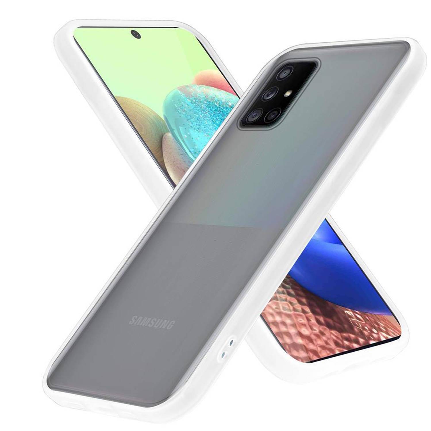 Cadorabo Hülle für Samsung Galaxy A71 4G Schutz Hülle in Transparent Handyhülle Hybrid Schutzhülle Etui TPU Silikon