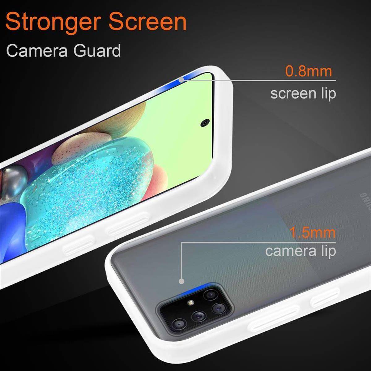 Cadorabo Hülle für Samsung Galaxy A71 4G Schutz Hülle in Transparent Handyhülle Hybrid Schutzhülle Etui TPU Silikon