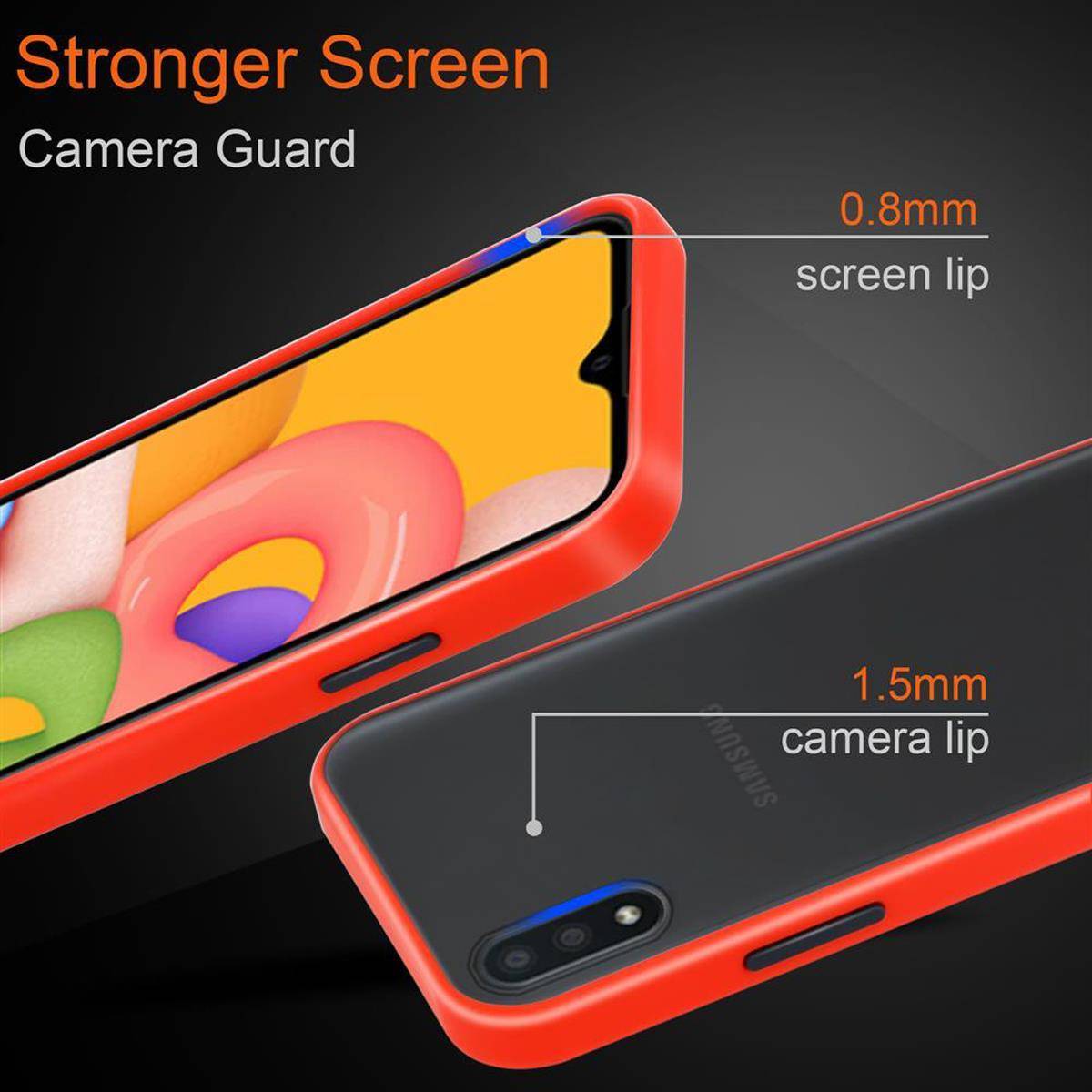 Cadorabo Hülle für Samsung Galaxy A01 Schutz Hülle in Transparent Handyhülle Hybrid Schutzhülle Etui TPU Silikon