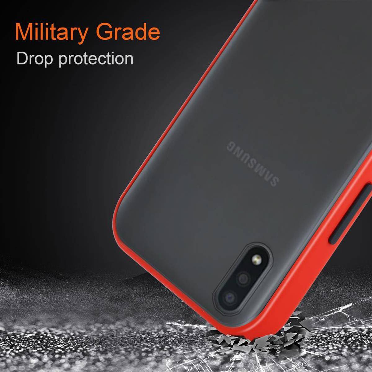 Cadorabo Hülle für Samsung Galaxy A01 Schutz Hülle in Transparent Handyhülle Hybrid Schutzhülle Etui TPU Silikon
