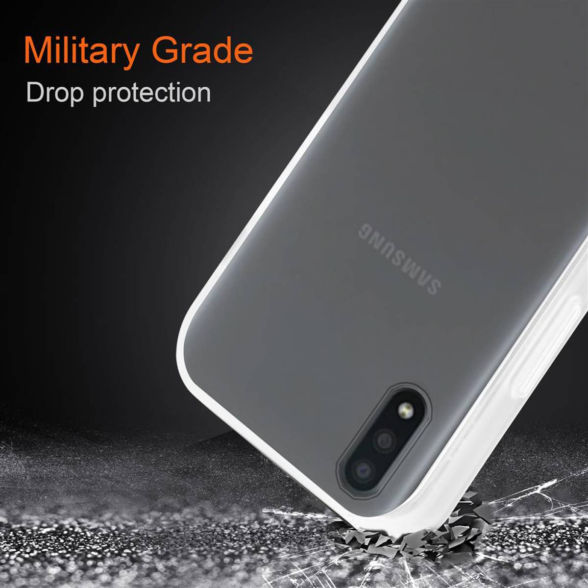 Cadorabo Hülle für Samsung Galaxy A01 Schutz Hülle in Transparent Handyhülle Hybrid Schutzhülle Etui TPU Silikon