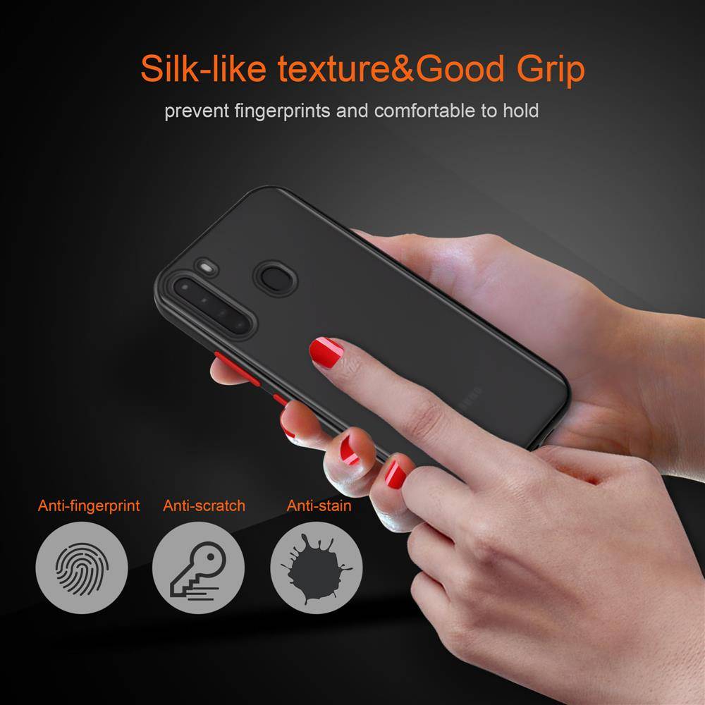 Cadorabo Hülle für Samsung Galaxy A21 Schutz Hülle in Transparent Handyhülle Hybrid Schutzhülle Etui TPU Silikon