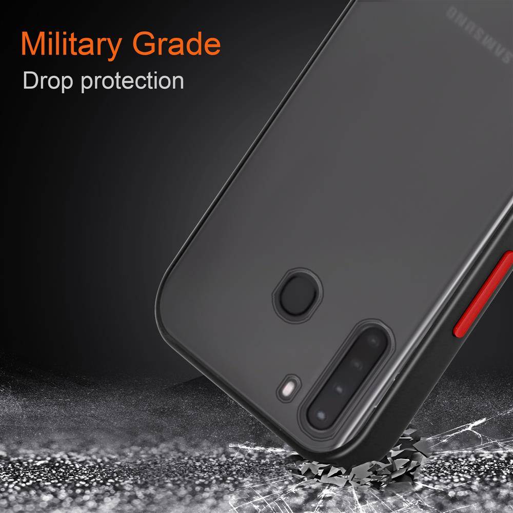 Cadorabo Hülle für Samsung Galaxy A21 Schutz Hülle in Transparent Handyhülle Hybrid Schutzhülle Etui TPU Silikon