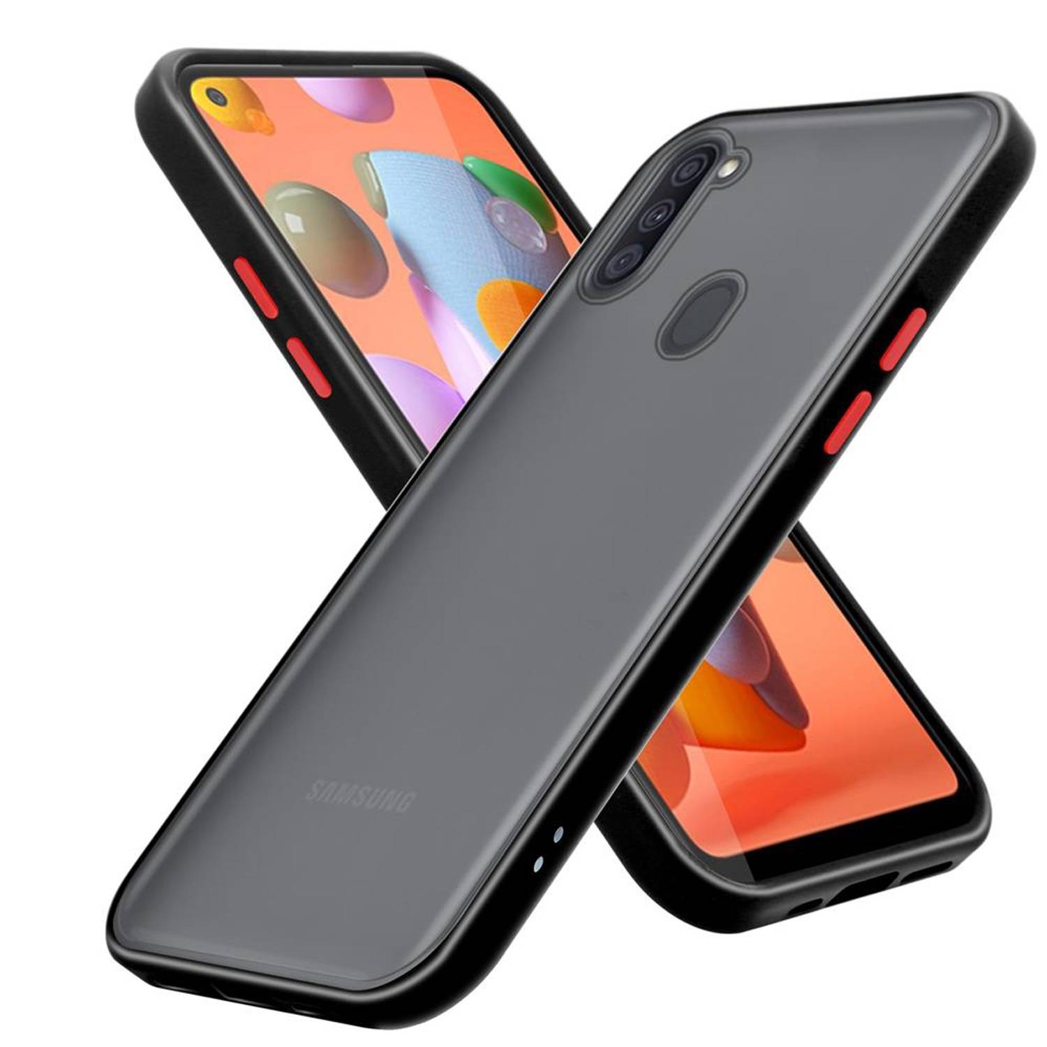 Cadorabo Hülle für Samsung Galaxy A11 / M11 Schutz Hülle in Transparent Handyhülle Hybrid Schutzhülle Etui TPU Silikon