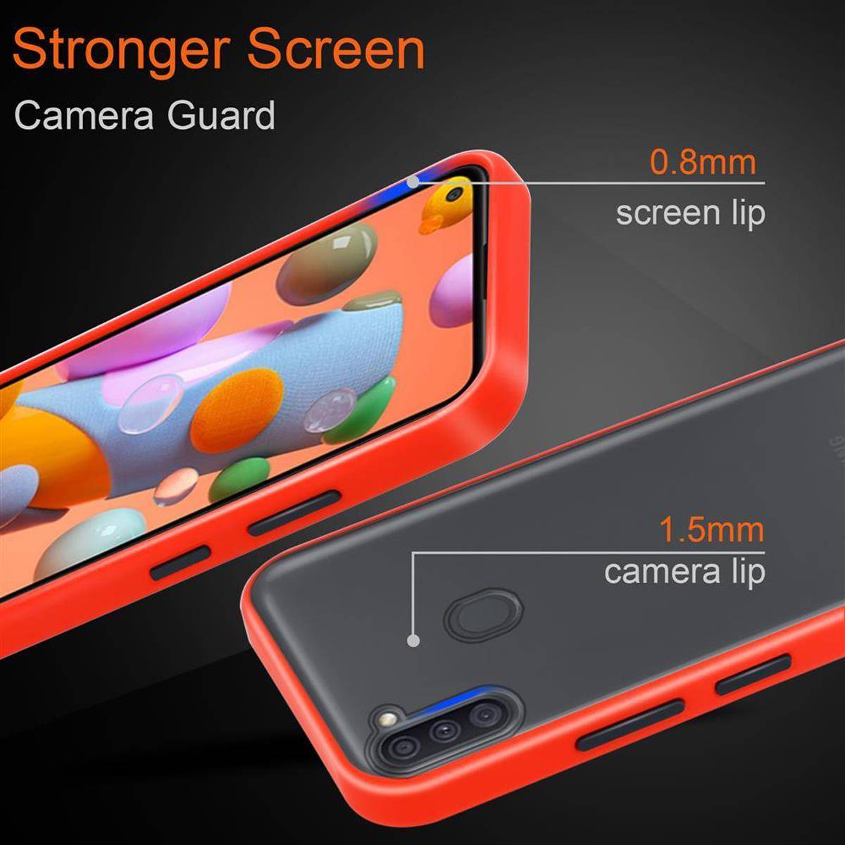 Cadorabo Hülle für Samsung Galaxy A11 / M11 Schutz Hülle in Transparent Handyhülle Hybrid Schutzhülle Etui TPU Silikon