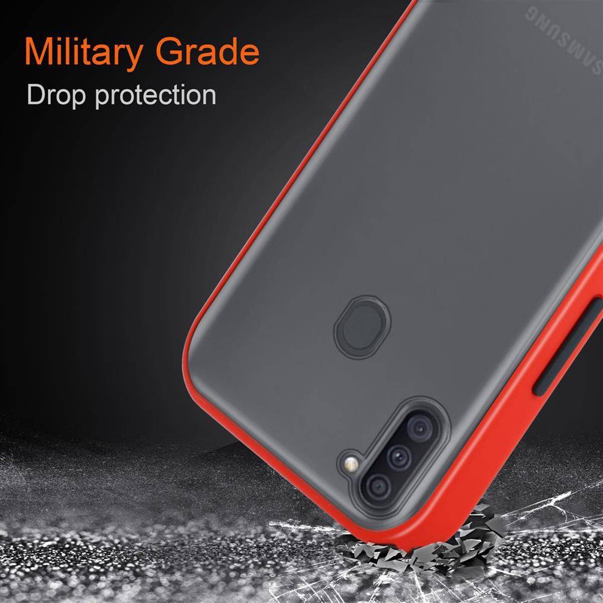 Cadorabo Hülle für Samsung Galaxy A11 / M11 Schutz Hülle in Transparent Handyhülle Hybrid Schutzhülle Etui TPU Silikon
